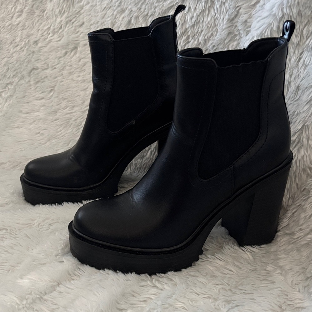 G by Guess Black Heeled Ankle Boots